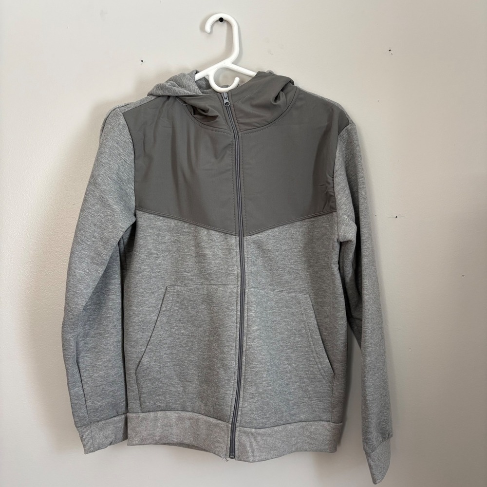 North Pole And More Mens Full‎ Zip Hoodie Heather Grey Tech BWM003 Small